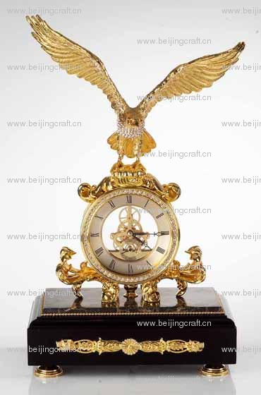 Luxury Eagle metal and golden antique clock