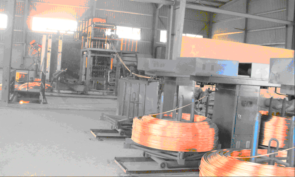 Upward continuous casting for oxygen-free copper rod