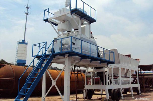 Mobile concrete mixing plant