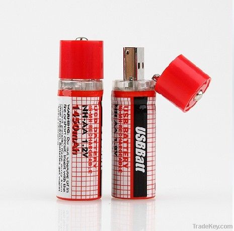 USB NiMH AA RECHARGEABLE BATT 1.2V 1450mAh