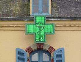 3D led pharmacy cross display