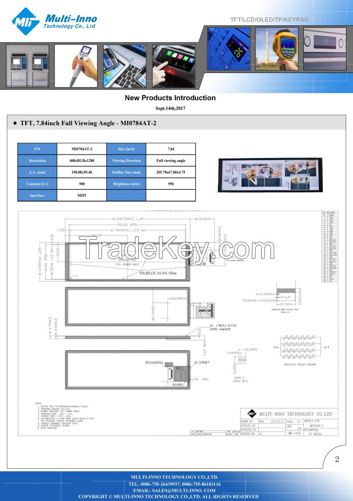 7.84 Inch Bar Type TFT