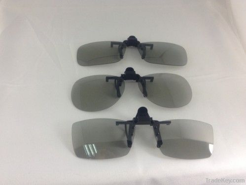 For near-sighted person use polarized clip on 3D glasses