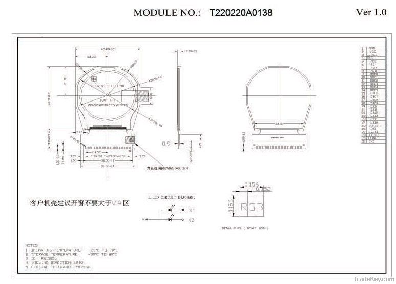 1.38â TFT Display