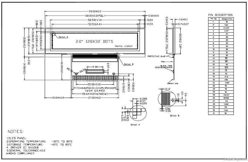 OLED Module (O12832B0200)