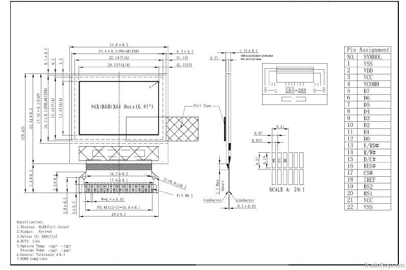 OLED Module (O9664F0095-1)