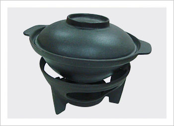 Cast Iron Enamel Fondue Set