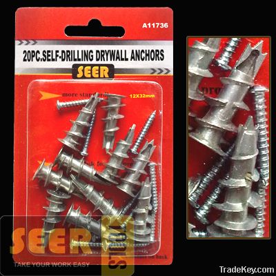 20PCS SELF-DRILLING DRYWALL ANCHORS