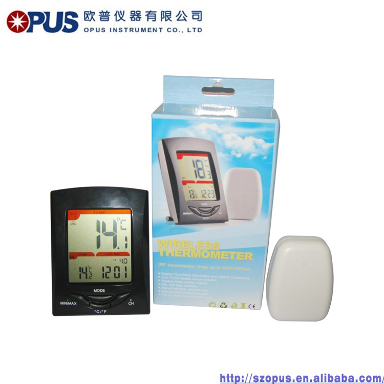 digital wireless thermometer with alarm clock