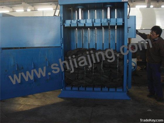 Dedicated tire baler machine