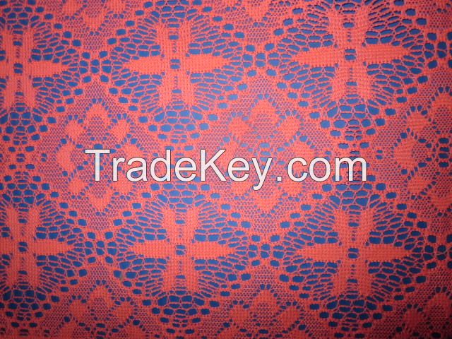 Geometric pattern crochet fabric polyester lace fabric