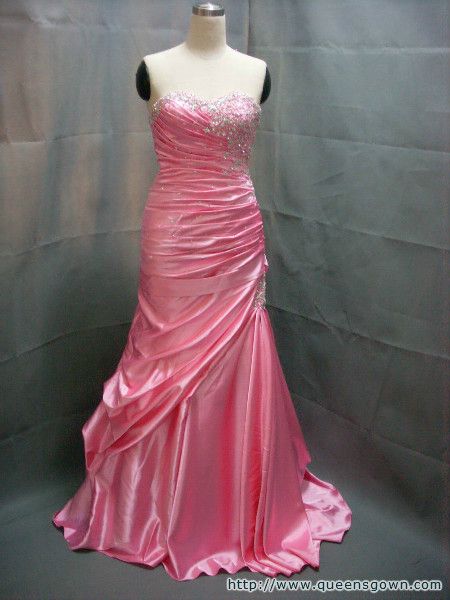 2014Real Sample Women Sexy satin Beads Sweetheart Long Women dress Evening Party Prom Dress Special occasions