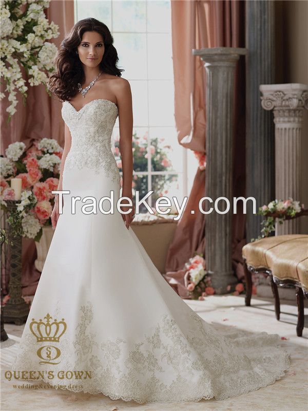 Heavy hand-beaded bride wedding dress, tailored factory outlets