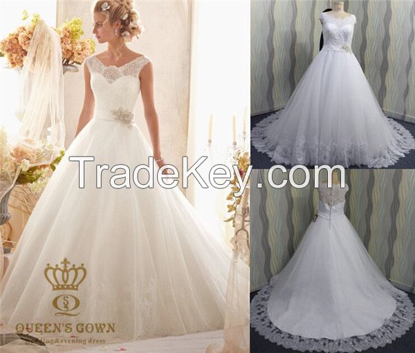 Handmade beading bride wedding dress