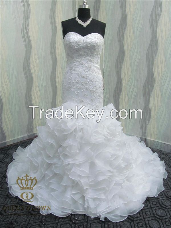 Bra Lace and  organza bridal wedding dress, tailored factory outlets