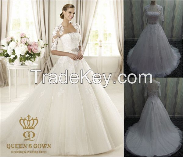 With a little jacket draped bridal wedding dress wedding gown, tailored factory outlets