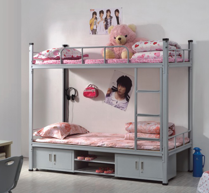 Bunk bed with storage cabinet