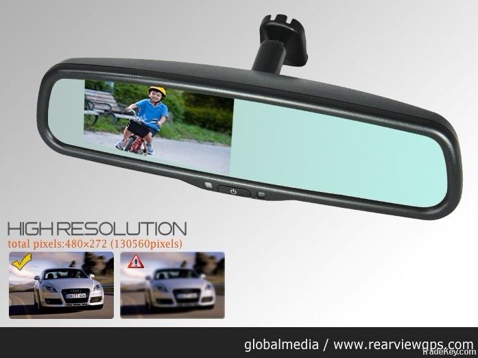 car 3.5inch rearview mirror monitor with auto dimming with car camera