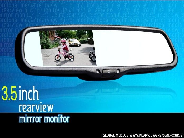 car 3.5inch rearview mirror monitor with auto dimming with car camera