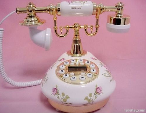 Home Porcelain Classic decoration Telephone with flower pattern