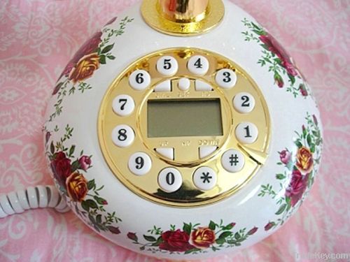 Home Porcelain Classic decoration Telephone with flower pattern