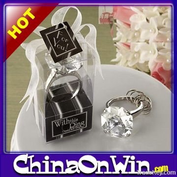 Crystal Diamond Ring Keyring