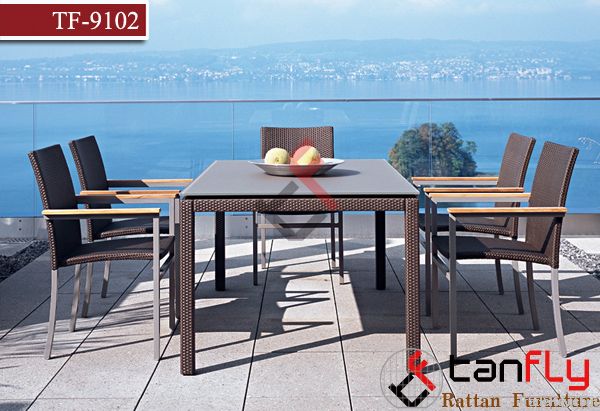 TF9102Garden dining set/rattan dining chair & table