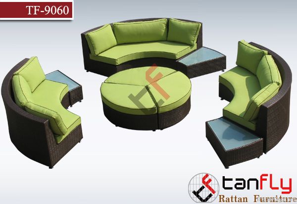 Modular Circle Style Rattan Sofa Set