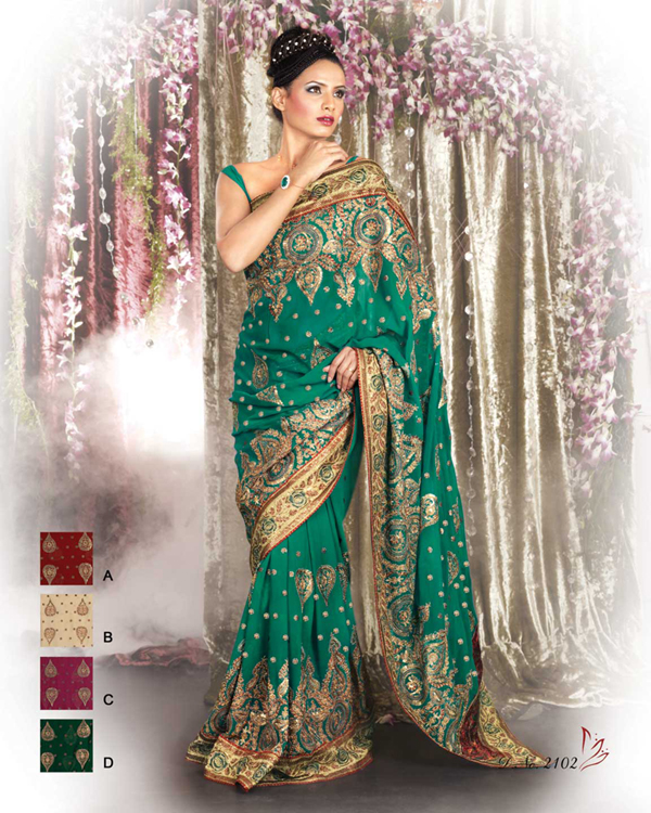 Indian Bridal Designer Embroidery saree