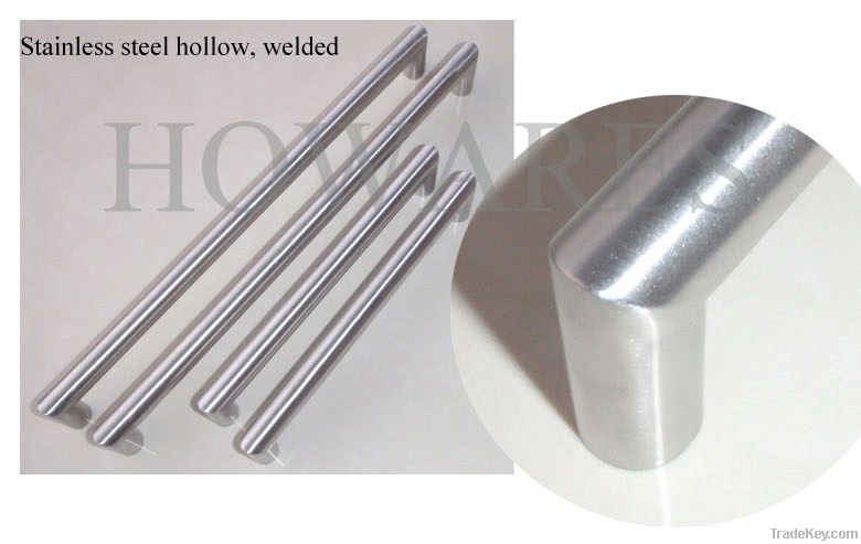 Hollow welded stainless steel cabinet handle