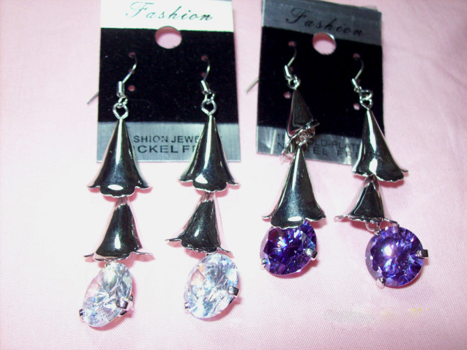 Zirconia earrings, bracelet, necklace