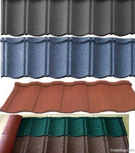 Colorful stone coated metal roofing tiles