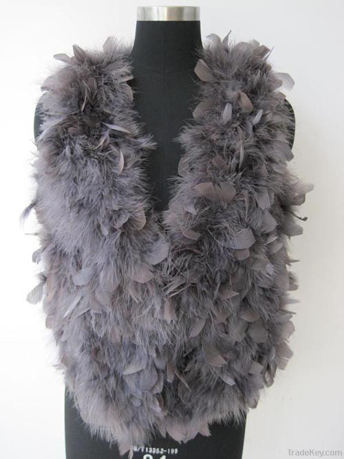 feather fur vest