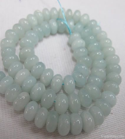 semi precious stone beads, aquarmarine 5*8mm roundel beads in 16&#039;