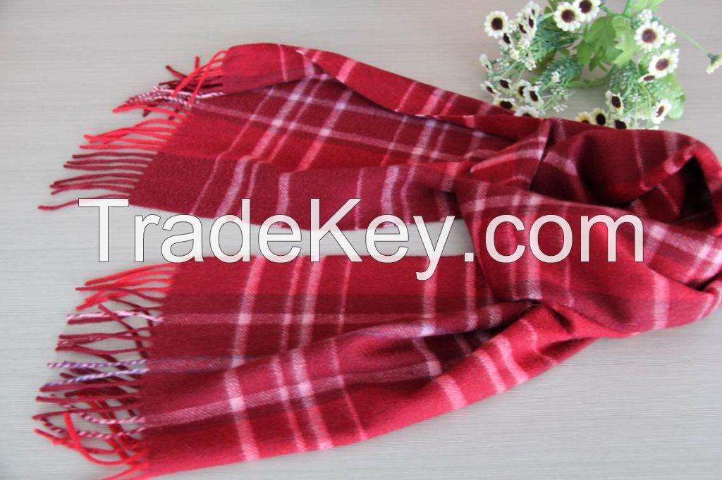 Cashmere checked scarf