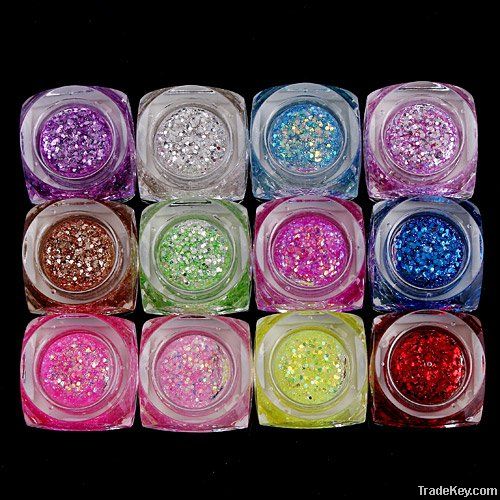 12 Colors Nail Paillette Art Decoration Sticker