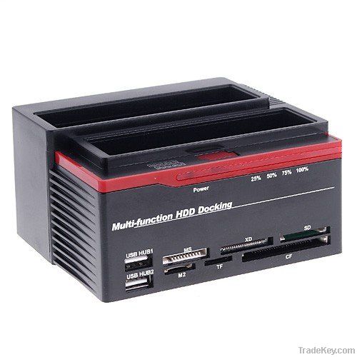2.5/3.5" 2x SATA HDD Docking Station Clone eSata USB 2.0 HUB