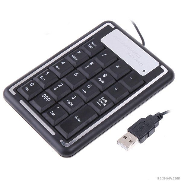 19 Keys Mini USB Numeric Number Keyboard Keypad for Laptap