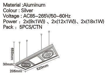 LED High Power Grille Spot Lighting