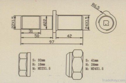 Truck parts trailer bolts