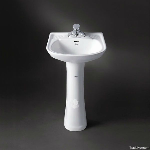 Ceramic White Smooth Pedestal Basin