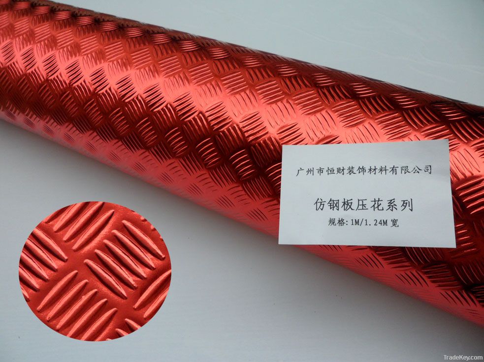 Metallic color embossed PVC laminated film (G1306)