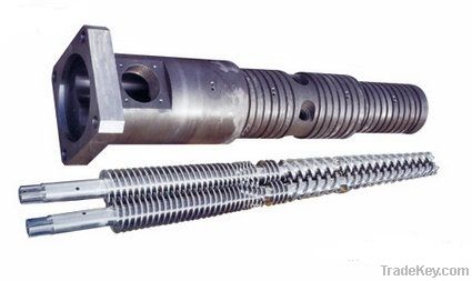 Conical twin screw barrel