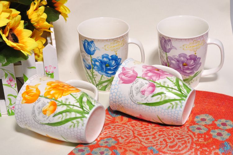 11oz ceramic mug with flower designs