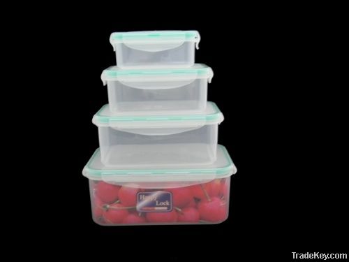 XY-1008 4pcs of rectangular plastic food container