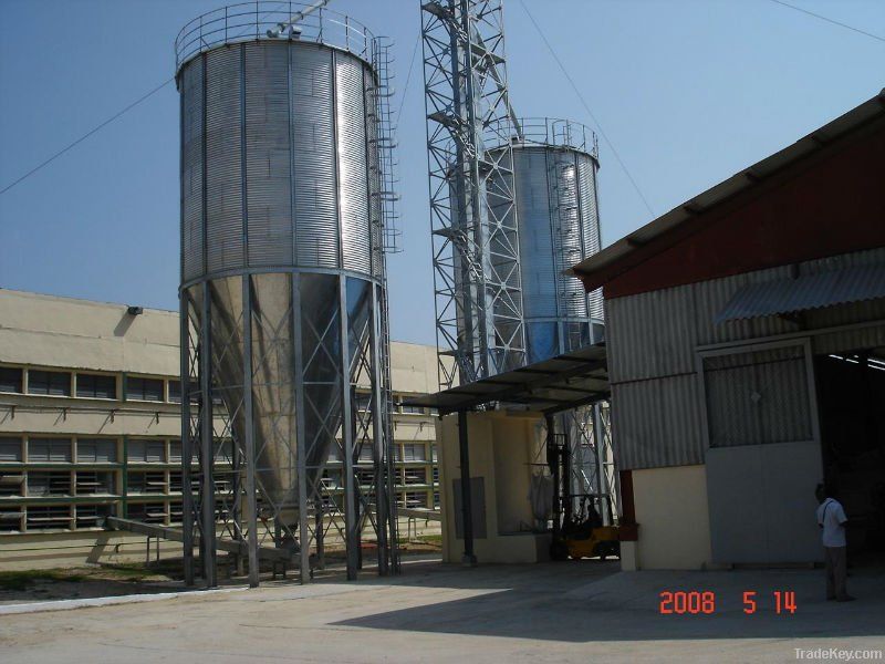 Grain storage steel silos