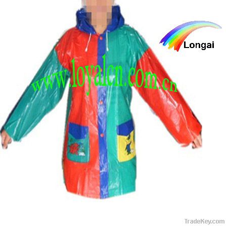 waterproof children pvc raincoat