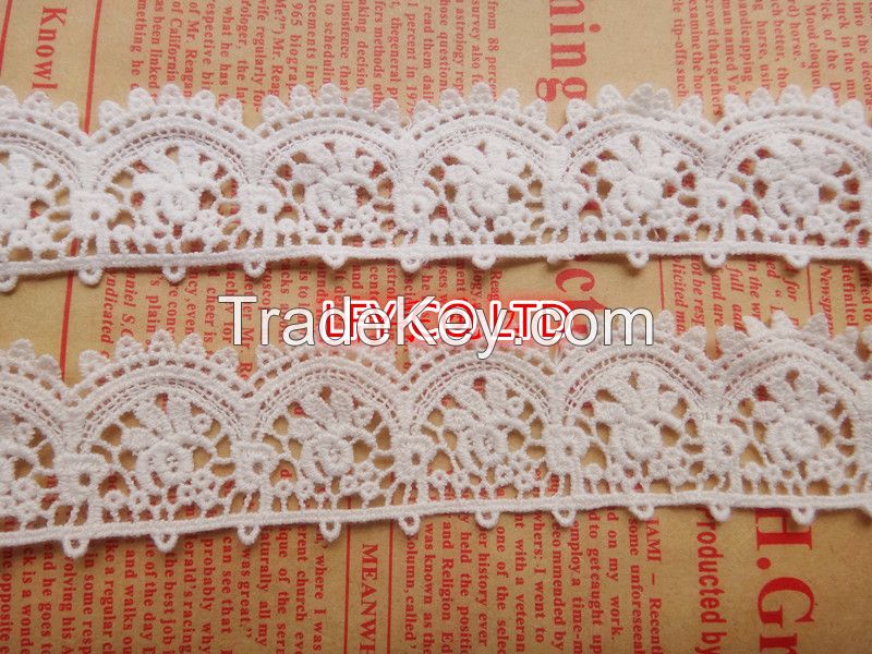 3 cm off white cotton lace fabric guipure lace wholesale and retail 