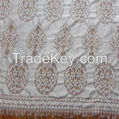 150 cm  x 300 cm off white Cotton High quality eyelash wedding dress lace fabric wholesale