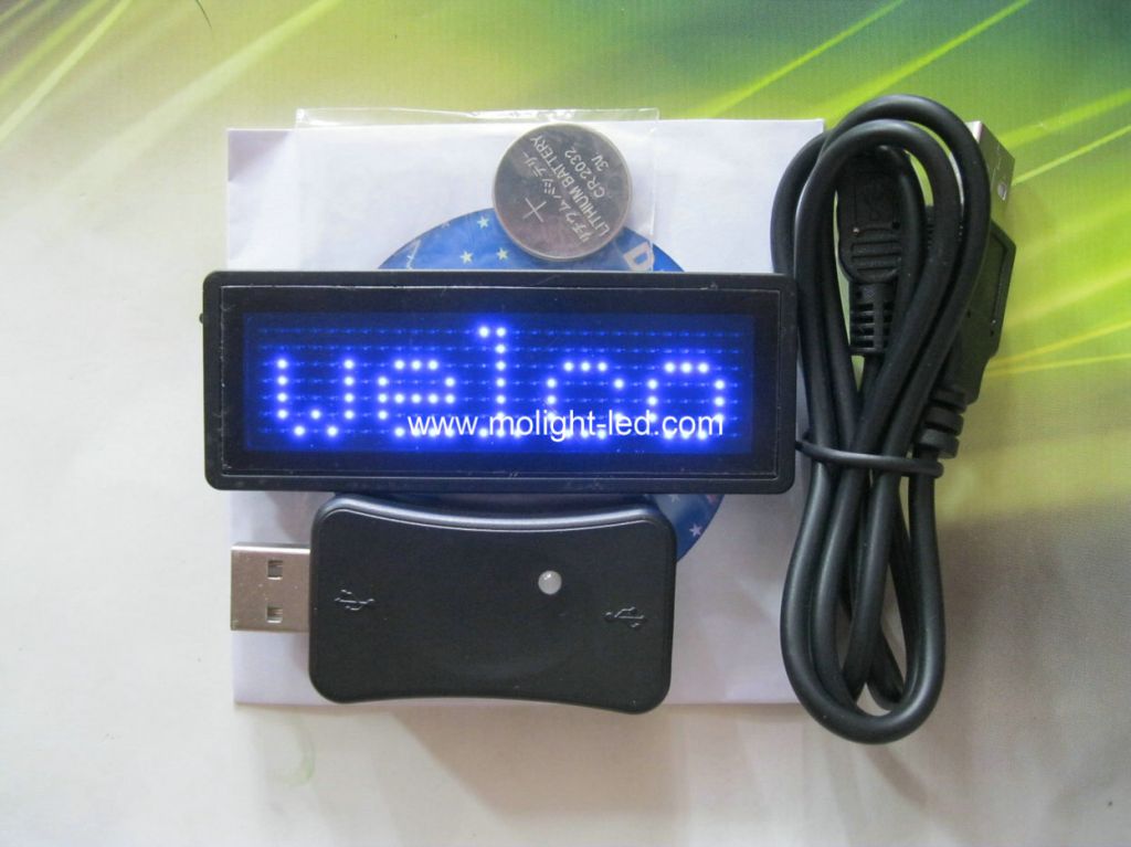 Scrolling Message LED Name Badge, Programmable Scrolling LED Name Tag